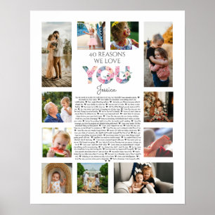 40 redenen waarom we van je houden foto bloemrijk poster