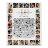 40 redenen waarom we van je houden Fotocollage Kee Perfect Poster (Voorkant)