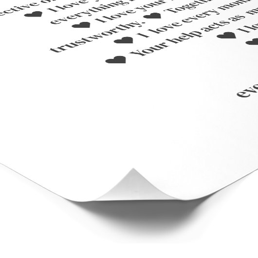 40 redenen waarom we van je houden Gift Art Poster (Hoek)