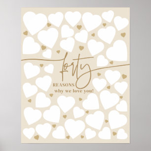 40 redenen waarom we van je houden Harten Gift Ver Poster