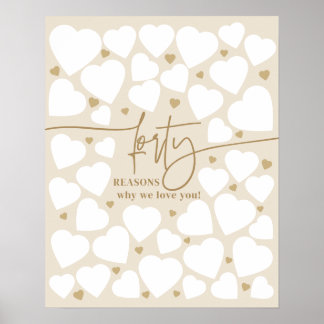 40 redenen waarom we van je houden Harten Gift Ver Poster