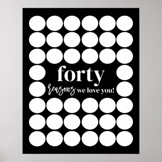 40 Redenen waarom we van je houden Verjaardag Keep Poster (Voorkant)