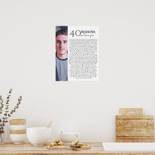 40 redenen waarom we van je PHOTO-poster houden Poster (Keuken)