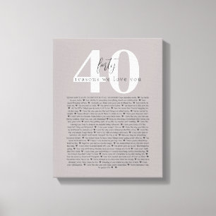 40 redenen waarom we van je tattoo-cadeau houden canvas afdruk