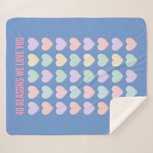 40 redenen We houden van je - 40e verjaardag cadea Sherpa Deken (Voorkant (horizontaal))