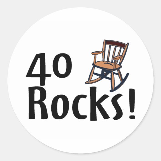 40 Rocks Ronde Sticker (Voorkant)