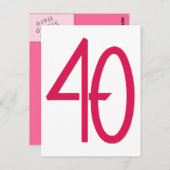 40 Roze Briefkaart (Voorkant / Achterkant)