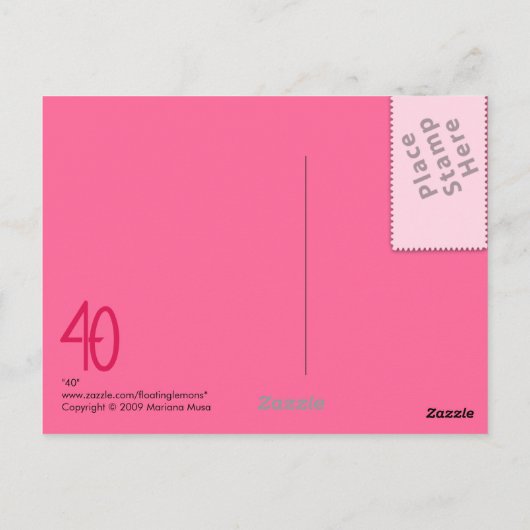 40 Roze Briefkaart (Achterkant)