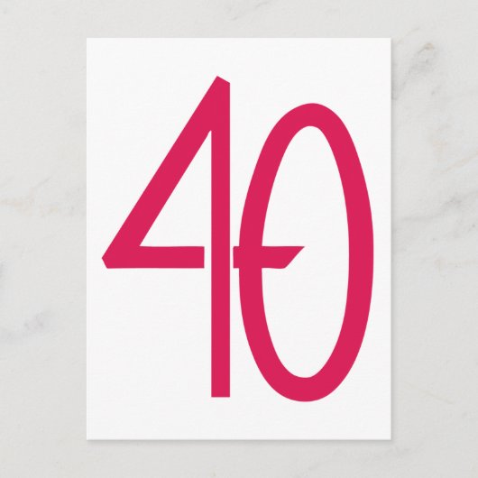 40 Roze Briefkaart (Voorkant)