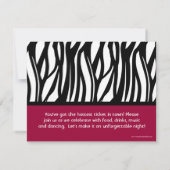 40 Roze + zwarte Zebra Kaart (Achterkant)