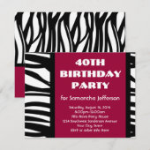 40 Roze + zwarte Zebra Kaart (Voorkant / Achterkant)