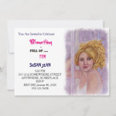 40 Something & Full of Fun Blond Curls Uitnodiging (Voorkant)