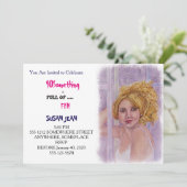 40 Something & Full of Fun Blond Curls Uitnodiging (Staand voorkant)