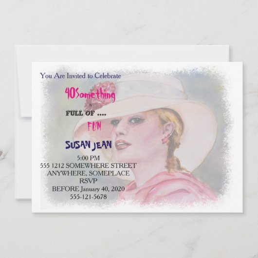 40 Something & Full of Fun Garden Party Uitnodigin Kaart (Voorkant)
