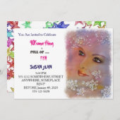 40 Something & Full of Fun Mooie Uitnodiging (Voorkant / Achterkant)