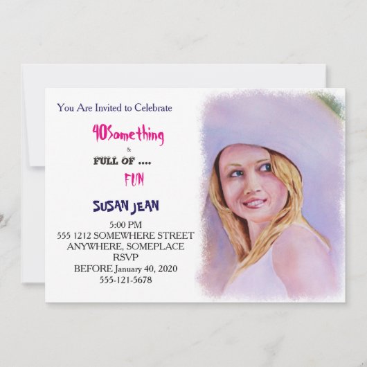 40 Something & Full of Fun Summer Pet Invitation Kaart (Voorkant)