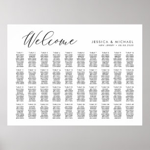 40 Tafels Groot Welkom Zitplaats Chart Plan Poster