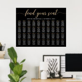 40 Tafels Vind Je Plaats Zwart Stoelenplan Plan Poster (Thuiskantoor)