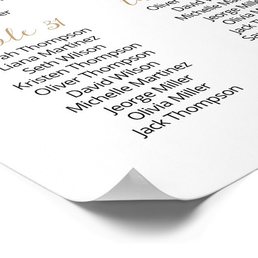 40 Tafels Vind uw Seat Zitplaatsschema Plan Poster (Hoek)