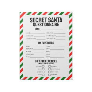 40 Tear-off Secret Santa Vragenlijsten Notitieblok