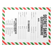 40 Tear-off Secret Santa Vragenlijsten Notitieblok (Voorkant)
