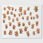 40 teddybeer bewerkbaar inpakpapier (Vlak)