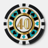 40 Turquoise Casino Chip Las Vegas (Voorkant)
