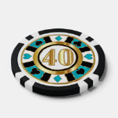 40 Turquoise Casino Chip Las Vegas (Enkel)