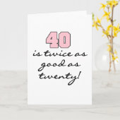 40 tweemaal zo goed als 20 kaart (Gele Bloem)