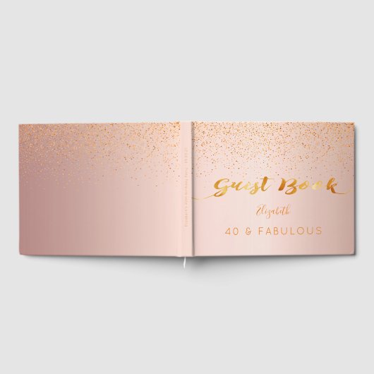 40 Uitstekend roos gouden confetti Gastenboek (Volledig)