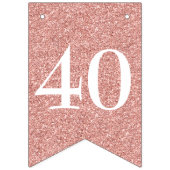 40 Uitstekende witte script Roos gouden glitter Vlaggetjes (Eerste vlag)