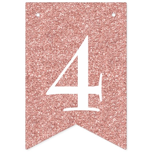 40 Uitstekende witte script Roos gouden glitter Vlaggetjes (Derde vlag)