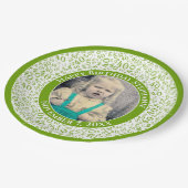40 Uw foto Willekeurige nummer Patroon Groen/Wit Papieren Bordje (Gekanteld)