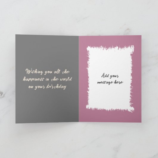 40 Vandaag Voeg foto en naam toe Grijs Blauw Verja Kaart (Binnen)