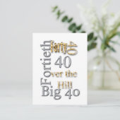 40 Veertigste 40ste feest van de reünie Briefkaart (Staand voorkant)