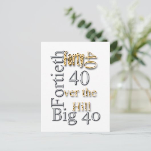 40 Veertigste 40ste feest van de reünie Briefkaart (Staand voorkant)