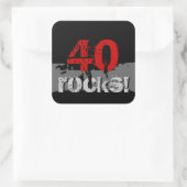 40 Verjaardag - 40 stenen! Grunge Rood en Zwart Vierkante Sticker (Tas)