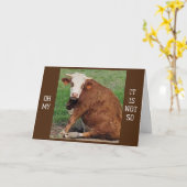 *40* VERJAARDAG HUMOR VAN EEN MOOING KOE KAART (Gele Bloem)