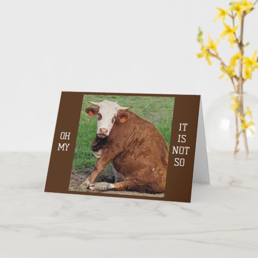 *40* VERJAARDAG HUMOR VAN EEN MOOING KOE KAART (Gele Bloem)