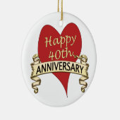 40. Verjaardag Keramisch Ornament (Rechts)