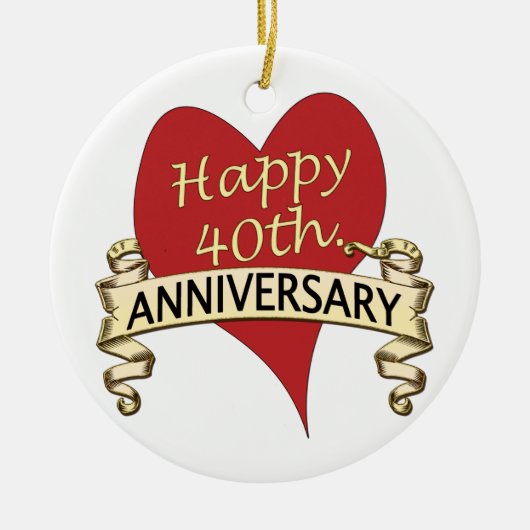 40. Verjaardag Keramisch Ornament (Voorkant)