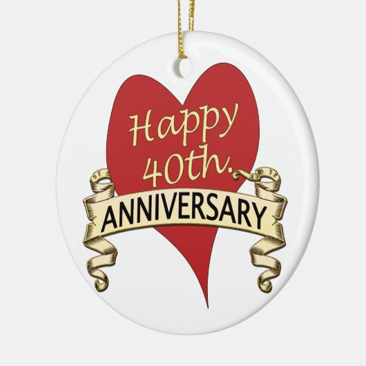 40. Verjaardag Keramisch Ornament (Links)