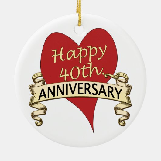 40. Verjaardag Keramisch Ornament (Achterkant)