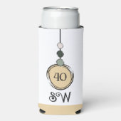 40 verjaardag voeg initialen toe om het even welke seltzer blikjeskoeler (Seltzer Voorkant)