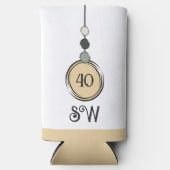 40 verjaardag voeg initialen toe om het even welke seltzer blikjeskoeler (Voorkant)