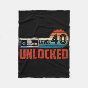 40 Verjaardagscadeau Ontgrendeld Niveau 40 Vintage Fleece Deken