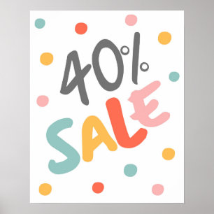 40% Verkoopbord, Boutique Sale Sign, Detailhandel Poster