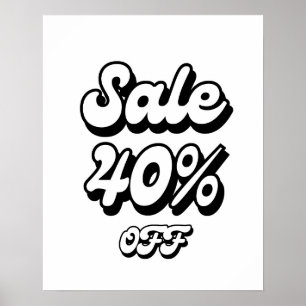 40% Verkoopteken, 40% Korting Teken, Grote Verkoop Poster