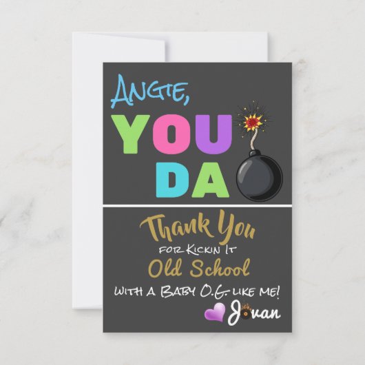 40 & vliegen | Hip Hop 40th Birthday|Foto bedankt (Achterkant)