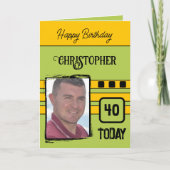 40 voeg vandaag foto toe voor hem groene gele verj kaart (Voorkant)